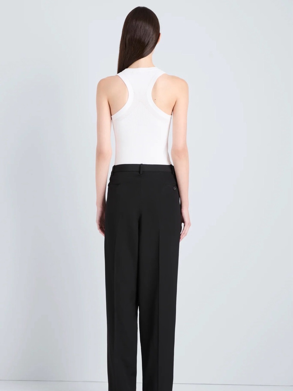 The Roberts Knit Tank in Matte Viscose Rib is rib-knitted to a slim silhouette - Picture 3 of 5
